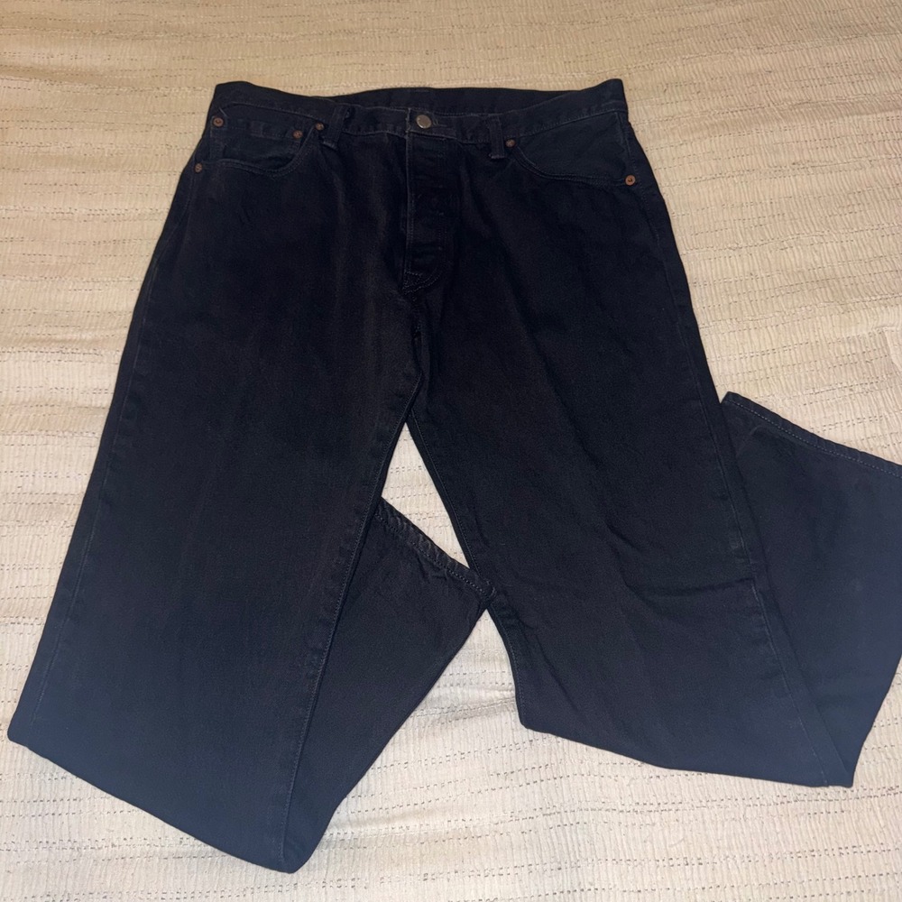 Levis 501 Original Fit White Oak Cone Denim Black Jeans Made in USA Mens 36x30